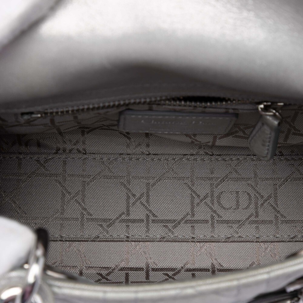 Pre-Loved Dior Mini Iridescent Lambskin Cannage Lady Dior - Picture 4 of 9
